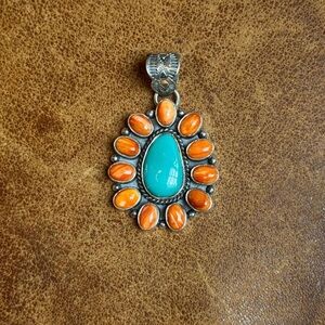 Turquoise and Spiny Pendant